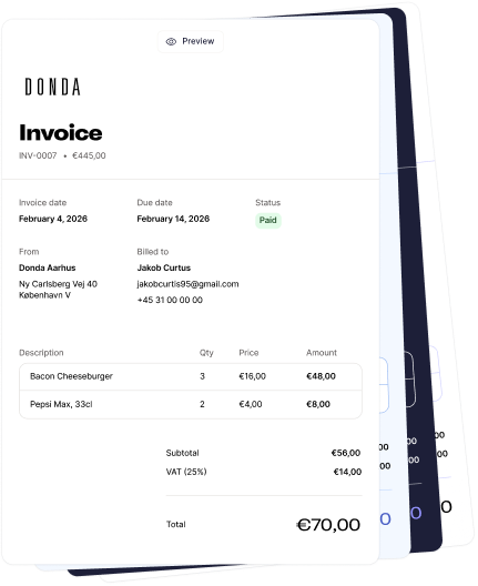 Invoice preview