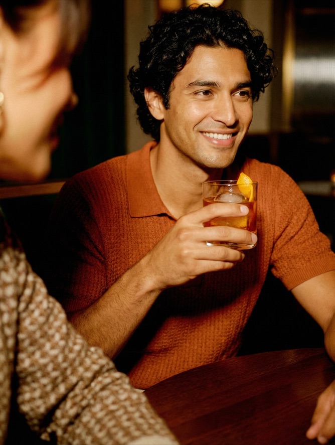Guest enjoying a drink at the bar